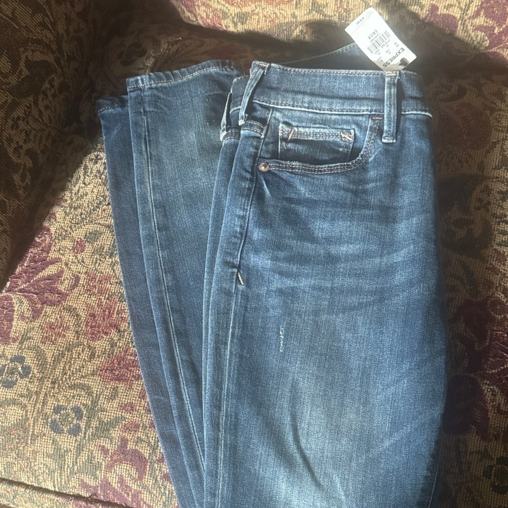 NEW no flaws Express Dark Blue Denim Jeans size 0